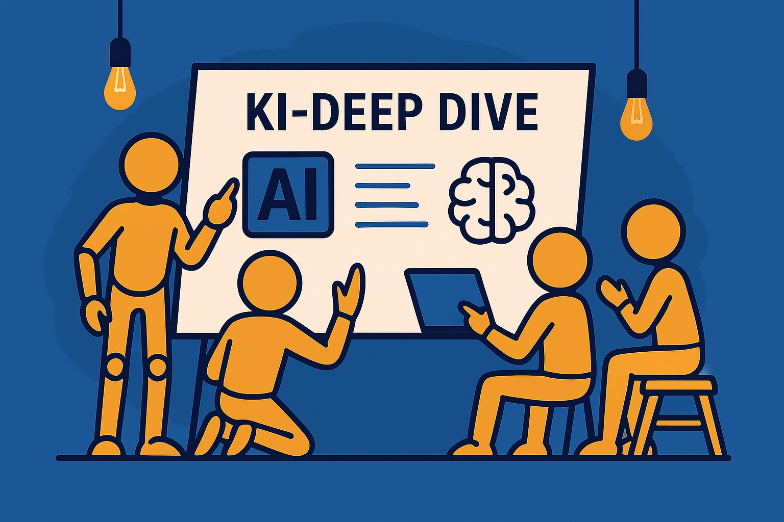 Team analysiert KI-Anwendungsfälle im Deep Dive Workshop