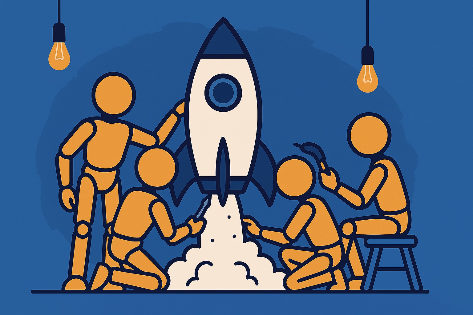 Team bei der agilen Softwareentwicklung in Zusammenarbeit mit Kund:in